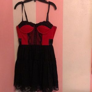 Red gothic lace dress